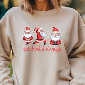 Santa Christmas Yoga Sweatshirt - Size Medium